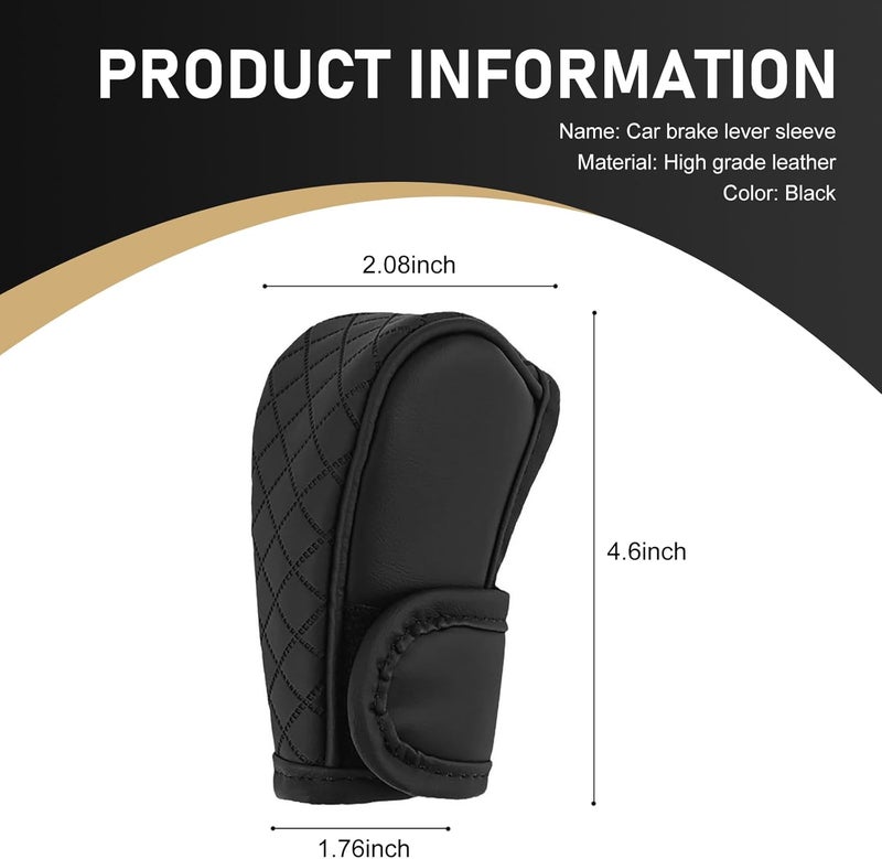 Bawkars Car Leather Gear Shift Cover, Anti-Slip Dustproof Gear Shifter Stick Protector with Diamond Embroidery, Shift Knob Cover for Lever Protection, Universal for Cars,Trucks,SUVs (Black) - Image 2